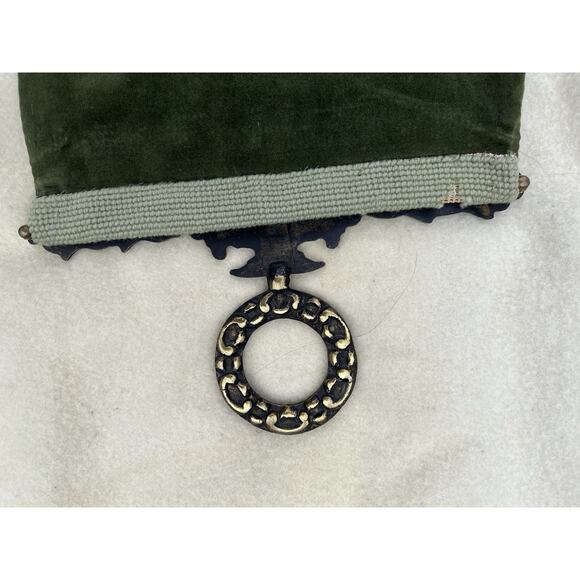 Tapestry Floral Wool Needlepoint Bell Pull Wall Hanging 66x9 Brass Hardware VTG - Picture 15 of 16